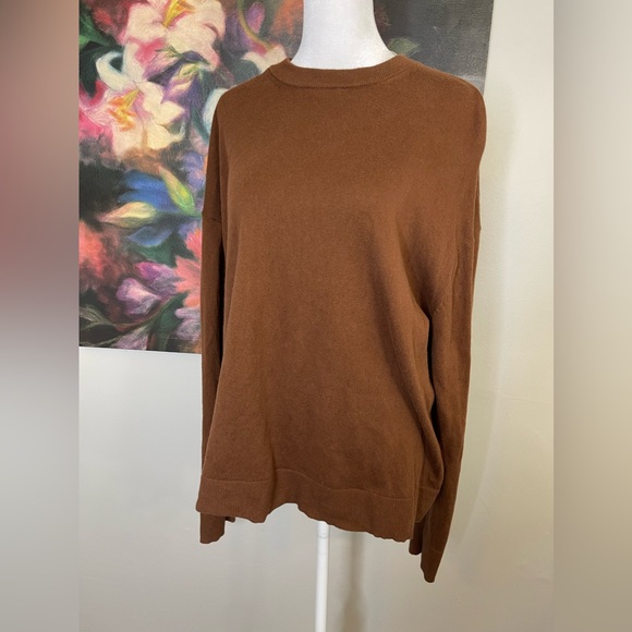 Lululemon Organic Cotton Cashmere Blend Sweater in Cooper Brown Soft Sz 10 - Picture 3 of 11